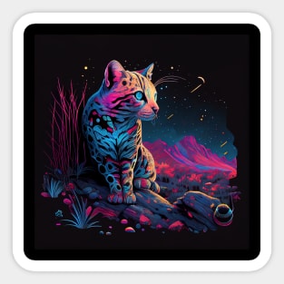 Ocelot On The Hunt Sticker